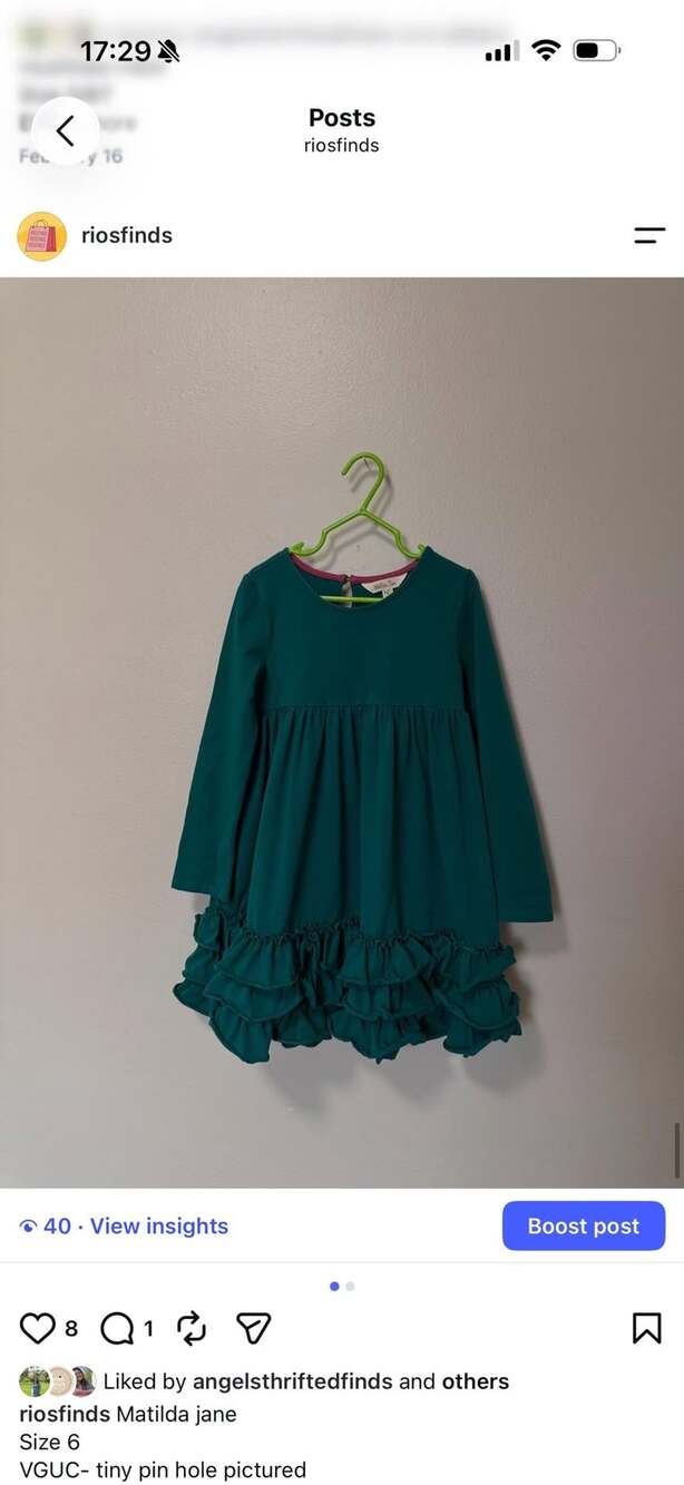Matilda Jane Veggie Stand Dress Green Ruffle Size 6
